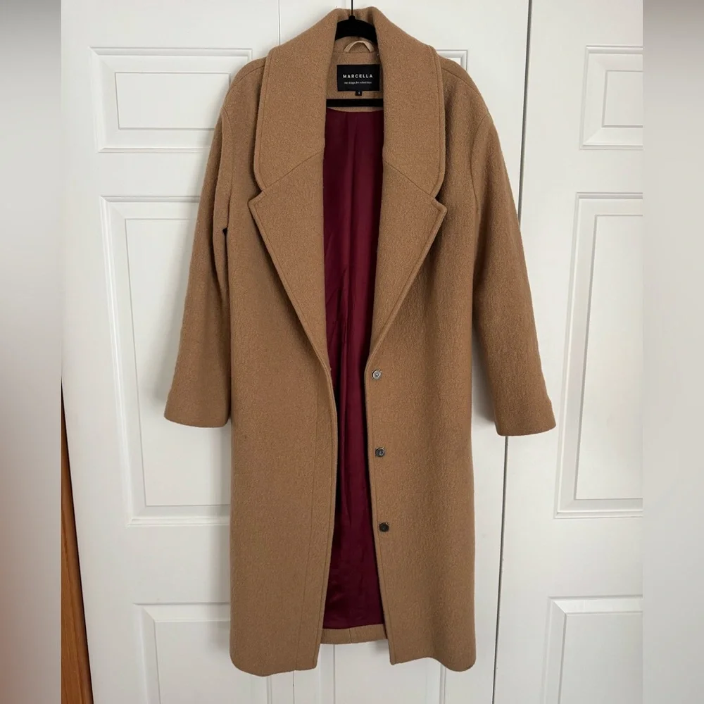 Marcella Elizabeth Coat
Camel with Burgundy Lining - Picture 2 of 5